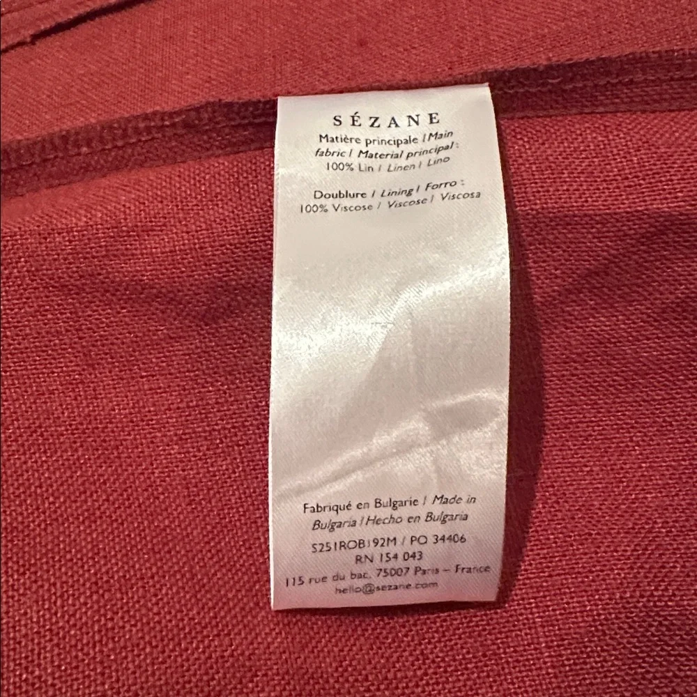 Sézane- Rust Button-Down Dress (Size 8/10/42) NWT - Picture 5 of 5